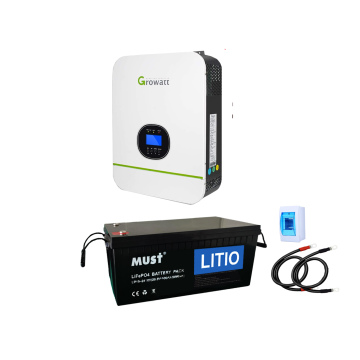Respaldo Eléctrico 3kW Growatt con batería de  LITIO 2.56kWh