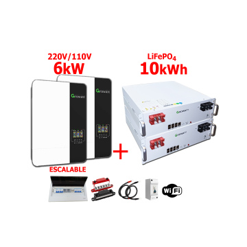 Respaldo Eléctrico 6kW Growatt con 10kWh en baterías de LITIO Growatt