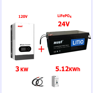 Respaldo Eléctrico Must 3000W con baterías de LITIO 5120Wh 