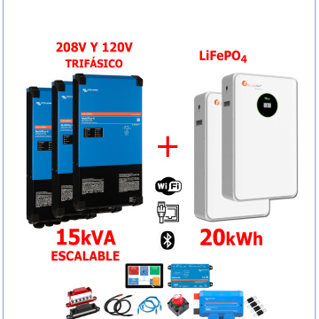 Respaldo Eléctrico Victron Energy 15kva Trifásico + Baterías Litio 20kwh