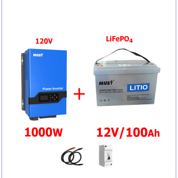 Respaldo Eléctrico Must 1000W con batería de LITIO 12V 100Ah