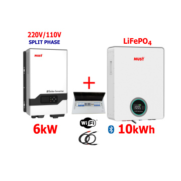 Respaldo Eléctrico 6kW Must con batería de  LITIO 10kWh 