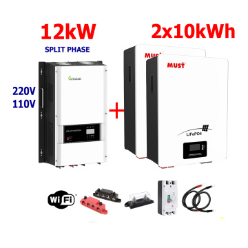 Respaldo Eléctrico 12kW Growatt con 20kWh en baterías de LITIO 