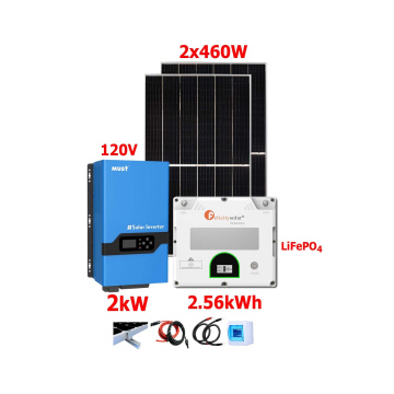 Kit Solar Must 2kW con banco de baterías de Litio 2560Wh y 880W en paneles solares